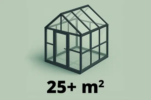 25+ m2 växthus