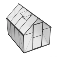 Drivhus Essential Smal Sort 225 cm - Polycarbonat