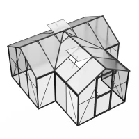 Drivhus T-formet Premium Sort - Glas/Polycarbonat