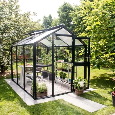 Greenhouse Galant III, 4 mm glass + polycarbonate, fir green Greenhouse Galant III, 4 mm glass + polycarbonate, fir green
