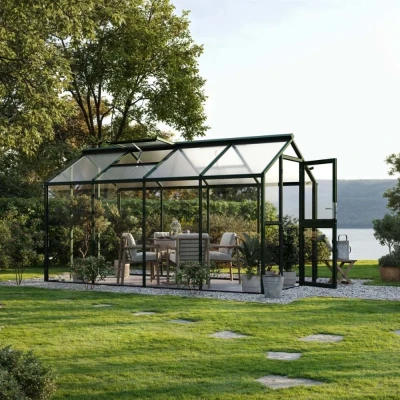 Greenhouse Galant IV, 4 mm glass + polycarbonate, fir green Greenhouse Galant IV, 4 mm glass + polycarbonate, fir green