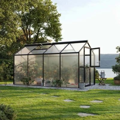 Greenhouse Galant IV, only polycarbonate, anthracite-grey