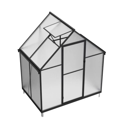 Drivhus Essential Smal Sort 114 cm - Polycarbonat