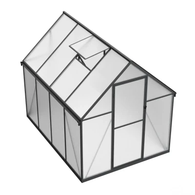 Drivhus Essential Smal Sort 225 cm - Polycarbonat