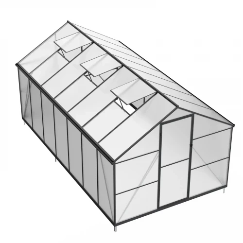 Drivhus Essential Sort 422 cm - Polycarbonat