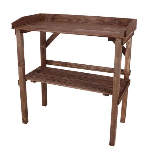 Plantebord i brunt træ