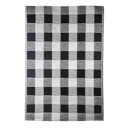 Havetæppe med tern, sort/hvid, S