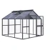 Greenhouse Novum III, 4 mm glass + polycarbonate, anthracite-grey