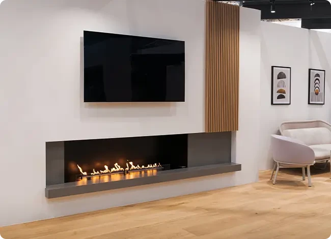 Bioethanol fireplace built-in insert